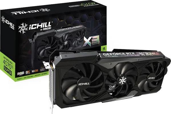 INNO3D RTX 4070 Ti Super iChill X3 16GB GDDR6X Graphic Card Silver