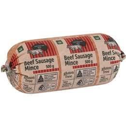 Woolworths Aussie Beef Gluten Free Sausage Mince 500g