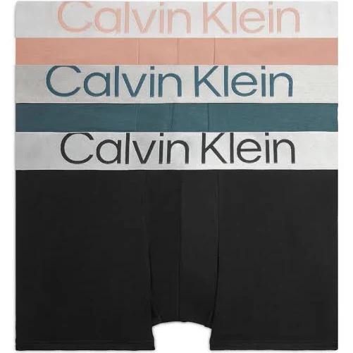 Calvin Klein Reconsidered Steel Cotton Trunks 3 Pack in Multi Assorted L