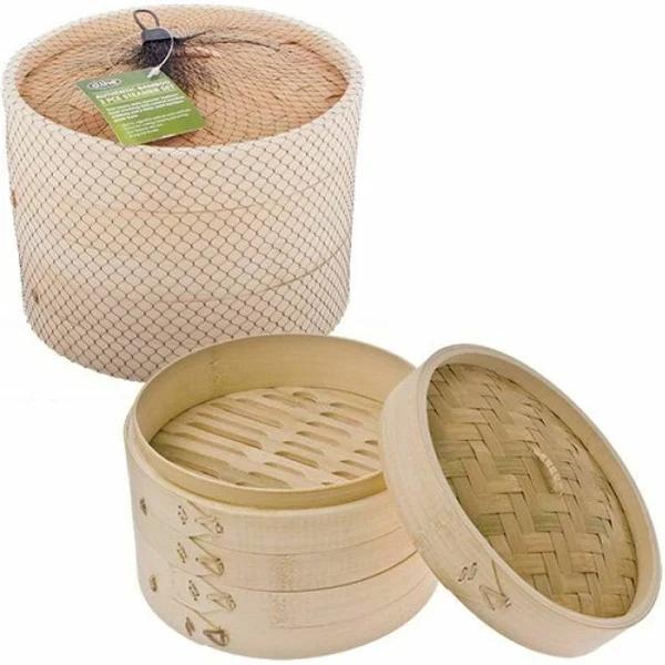 Bamboo Steamer 3 Piece Set - 20cm - AfterPay & zipPay Available