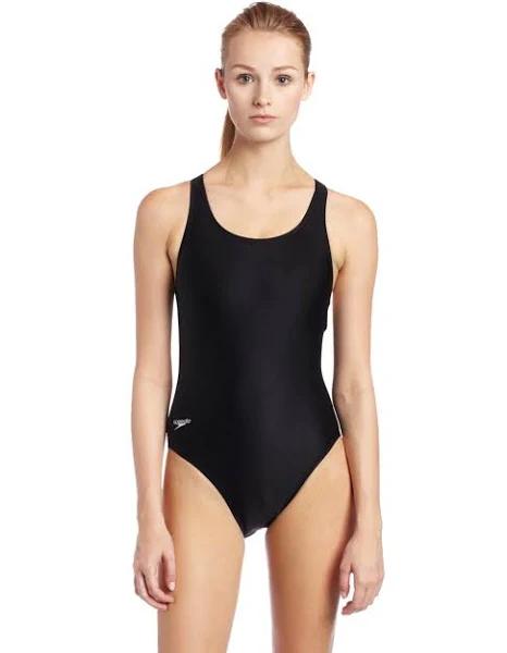 Speedo Women's Swimsuit One Piece Powerflex Super Pro Solid Adult, New Black, 38