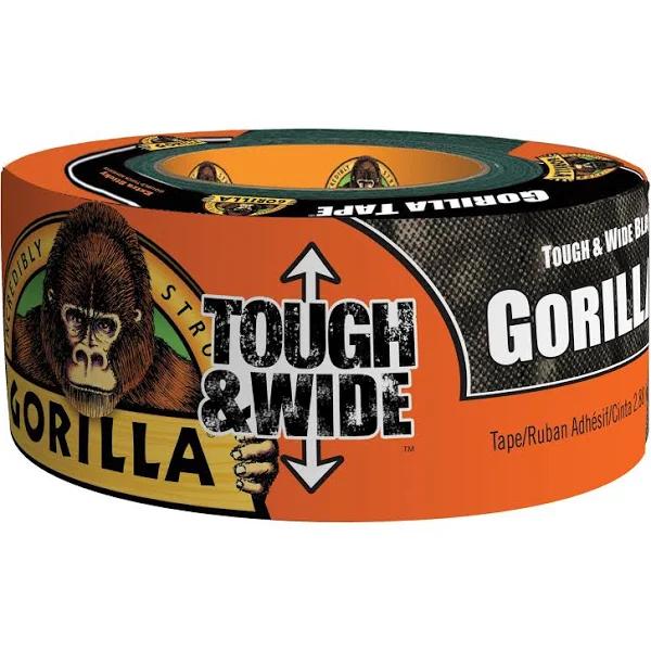 Gorilla Tough & Wide Duct Tape, 2.88" x 25yd, Black, (Pack of 1)