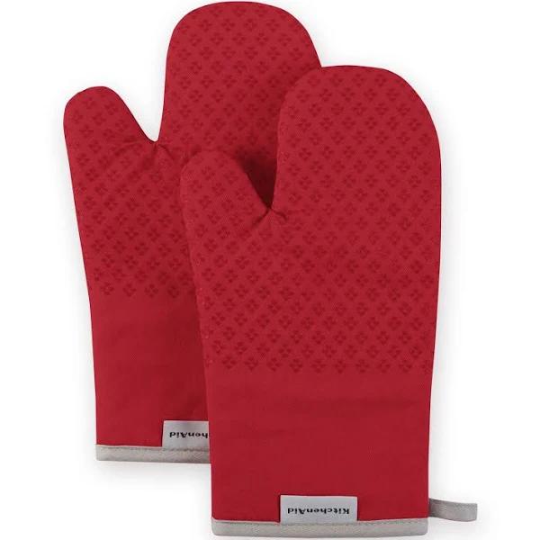 KitchenAid Asteroid Oven Mitt Set, 7"x12.5", Fire Red, 2 Piece