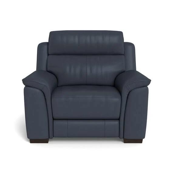 Asher Leather Electric Recliner Armchair Ocean Blue by Freedom