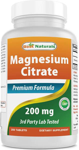 Best Naturals Magnesium Citrate 400mg 250 Tablets (400 MG of Elemental Magnesium Per 2 Tablets)