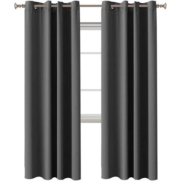 2pcs Set Blackout Thermal Insulated Panel Window Curtains Charcoal Grey - Earn Everyday Rewards, AfterPay Available