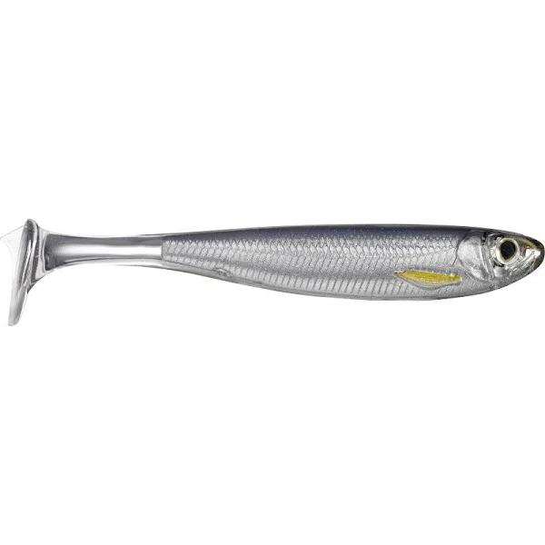 Discontinued - Live Target Slow Roll Shiner 5" Soft Plastic Fishing Lure #Silver/Smoke