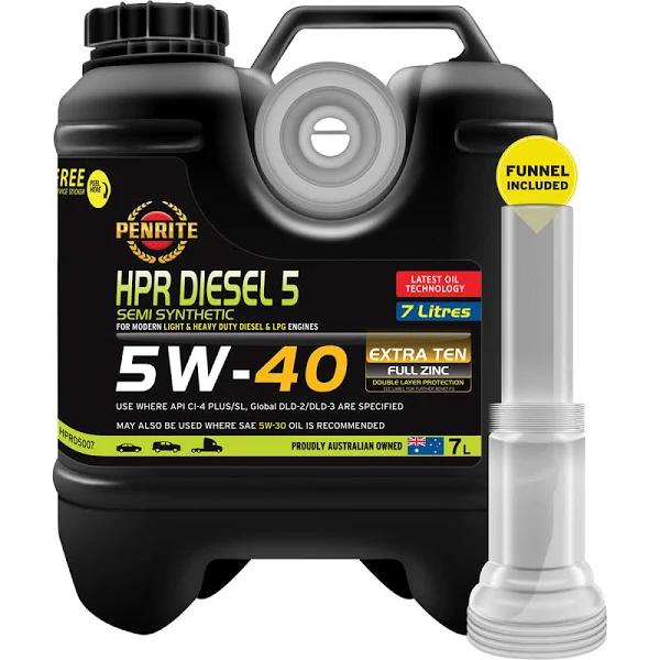 Penrite HPR Diesel 5 5W-40 Semi Synthetic Engine Oil 7L - HPRD5007