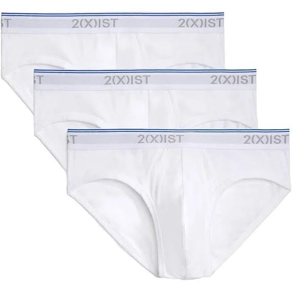 2xist Cotton Stretch No-Show Briefs 3-Pack White