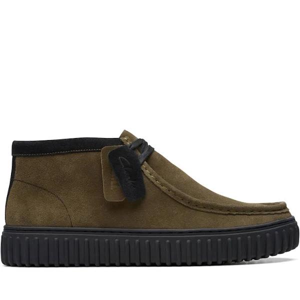 Clarks Torhill Hi in Olive for Men | Lace Up Suede Boots