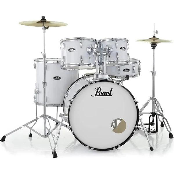 Pearl Roadshow Complete 5 Piece 22 Inch Fusion Plus Drum Set - Pure White