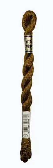 DMC Pearl Cotton Skein Size 3 16.4yd-Very Dark Golden Olive