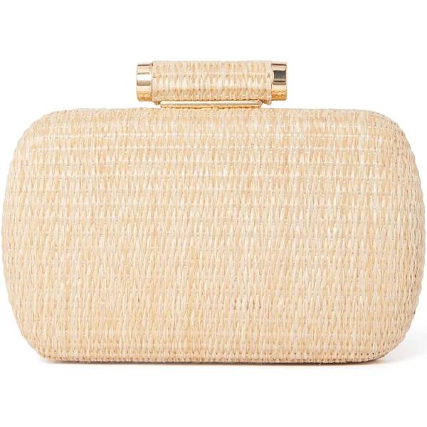 David Jones Forever New Brynn Weave Hardcase Clutch in Natural