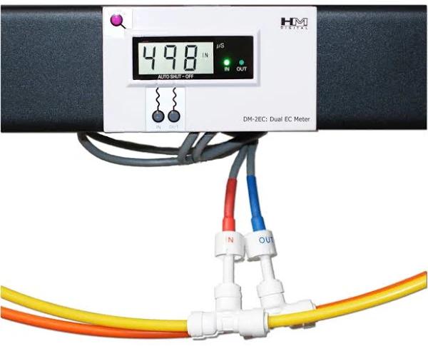 HM Digital DM-2EC Commercial In-Line Dual EC Monitor, 0-9990 μS Range, 2% Readout Accuracy