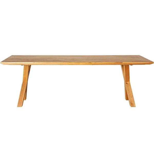 Oakdale Cross Leg Timber Dining Table 240cm | Warm Oak | Dining | Early Settler Furniture