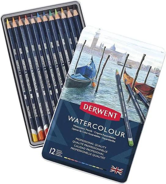 Derwent Watercolour Pencils 12 Tin