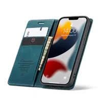 Blue iPhone 13 Mini CaseMe Compact Flip Magnetic Wallet Case