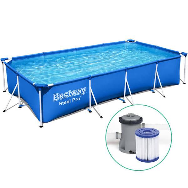 Bestway Swimming Pool 4m Above Ground Pools Pumps Steel Frame Filter Pump