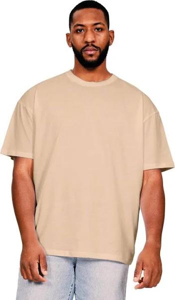 Casual Classics Mens Core Ringspun Cotton Oversized T-Shirt (Sand) (4XL)