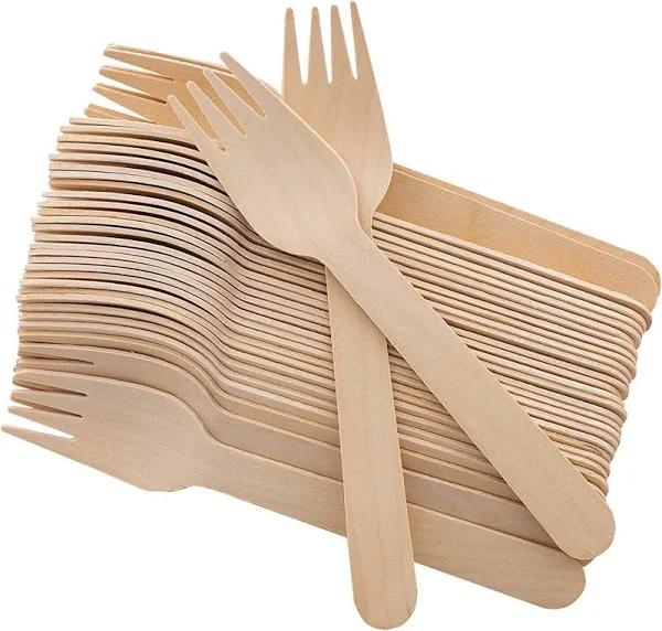 576 x Wooden Forks 16cm Biodegradable Disposable Eco Friendly Cutlery Restaurant - AfterPay & zipPay Available