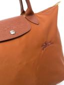 Handbag M Le Pliage Green Cognac Longchamp