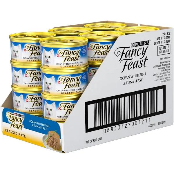 Fancy Feast Classic Pate Ocean Whitefish and Tuna Feast Gourmet 24x85g