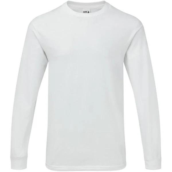 Gildan Mens Hammer Heavyweight Long Sleeve T-Shirt White XXL