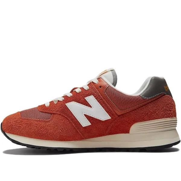 New Balance Unisex 574 Orange Burst/White - Size 6