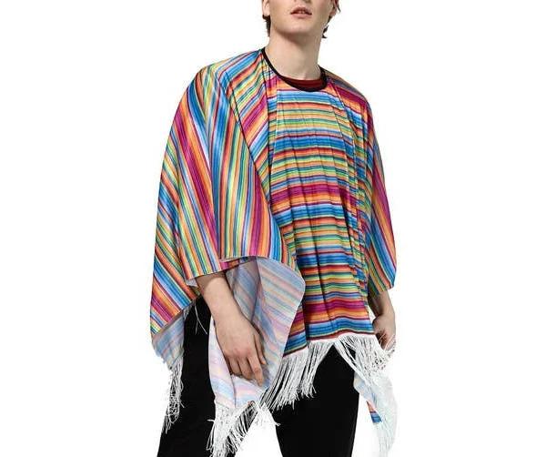 Cinco De Mayo Costume Halloween Party Clothes Cloak Pearlescent Mexican Poncho Outfits Costumes Male