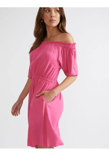 Katies Elbow Sleeve Off Shoulder Shift Dress - Size 20 - Womens