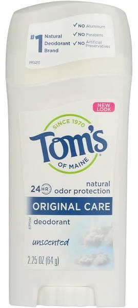 Toms of Maine Deodorant, Original Care, Unscented - 2.25 oz