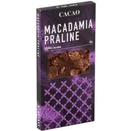 Cacao Macadamia Praline Milk Chocolate Bar 85g