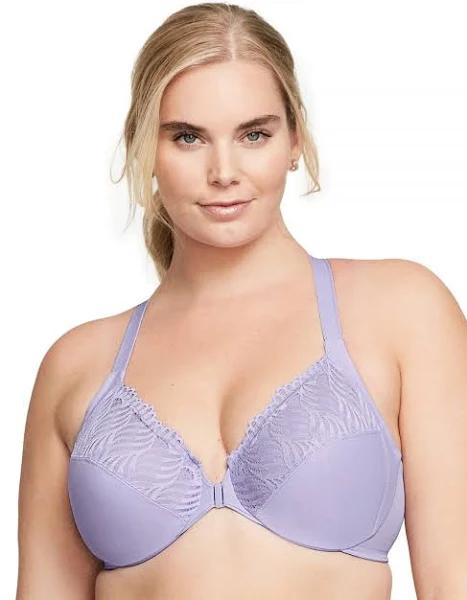 Glamorise Front-Closure T-Back WonderWire Bra - Soft Lilac 26D 1246 Bra - Afterpay Available