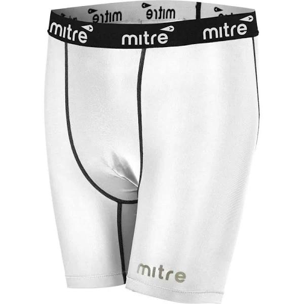 Mitre Neutron Compression Shorts Size XL Men Sports Activewear Gym Tights White