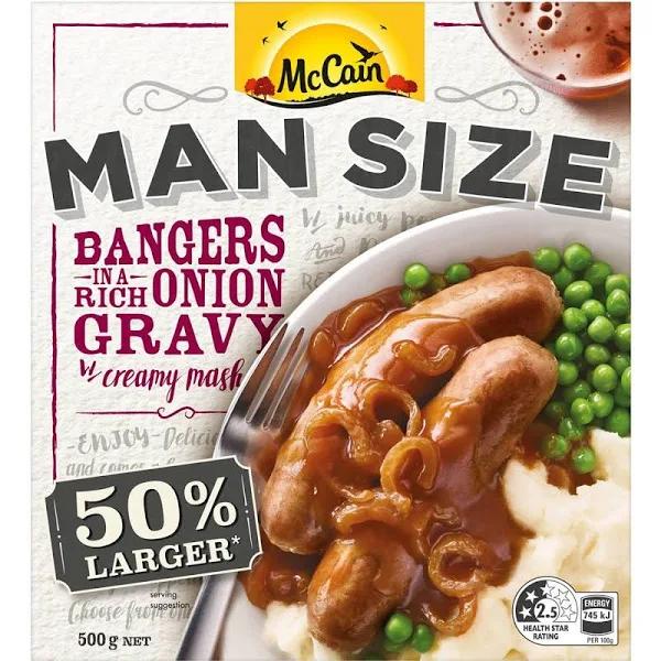 McCain Man Size Bangers Mash 500g