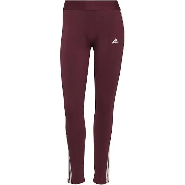 Adidas - Women's 3 Stripe Leggings - Victory Crimson/White - L