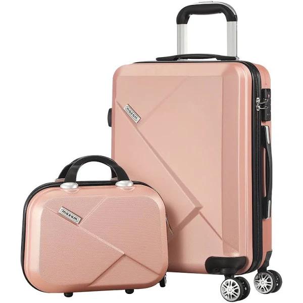 Mazam 2pcs Luggage Suitcase Trolley Set Travel TSA Lock Storage Hard Case Pink