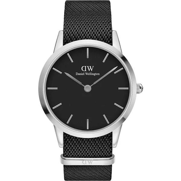 Daniel Wellington DW Watch Iconic Black Nato Dial 40mm Silver