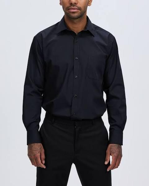 Van Heusen Classic Fit Plain Poplin Shirt Black