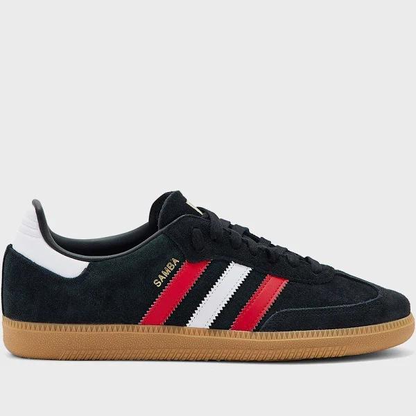 adidas-Samba OG Shoes-Unisex-Core Black / Better Scarlet / Gum-M 9 / W 10