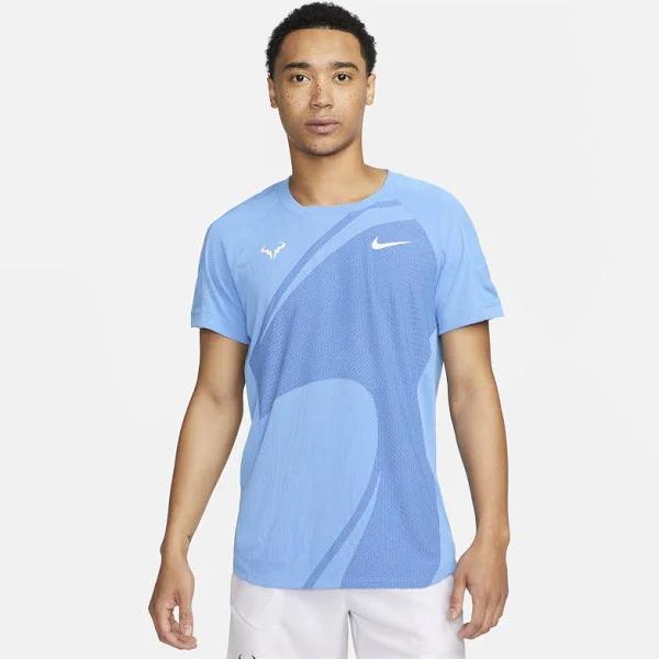 Rafa Men's Nike Dri-FIT ADV Short-Sleeve Tennis Top - Blue - 50% Recycled Polyester