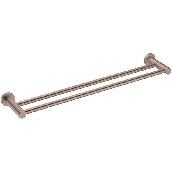 Nero | Mecca 800 mm Brushed Bronze Double Towel Rail