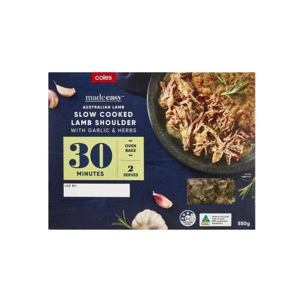 Coles Made Easy Slow Cooked Lamb Shoulder with Garlic and Herb (550 g)