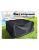 Gardeon Outdoor Furniture Lounge Setting Garden Patio Wicker Cover Table Chairs