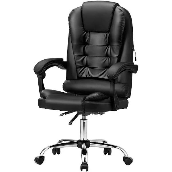 Oikiture Massage Office Chair Racing Chairs PU Leather Black