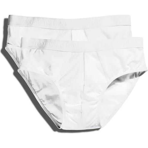 Fruit of The Loom Mens Classic Sport Briefs (Pack of 2) White S