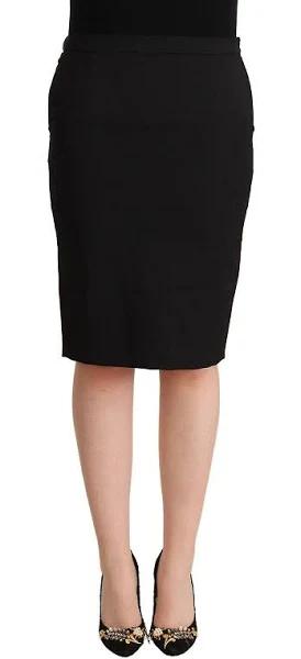 Gf Ferre Black Pencil Knee Length Straight Skirt