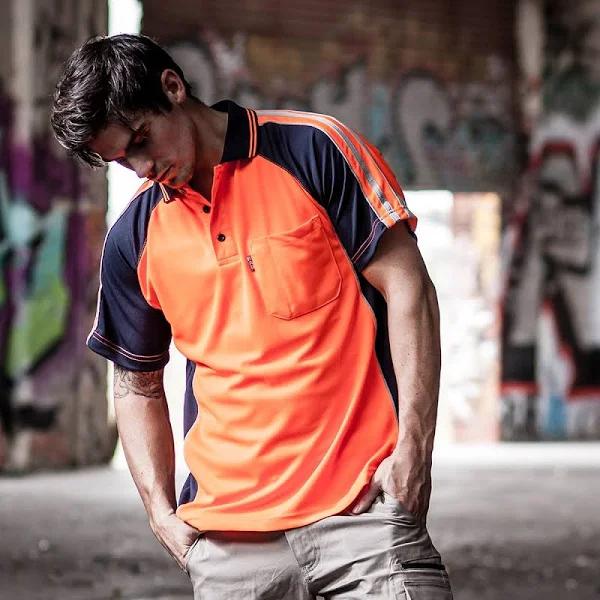 Bad Hi-Vis S/S Polo Shirt, Orange / S