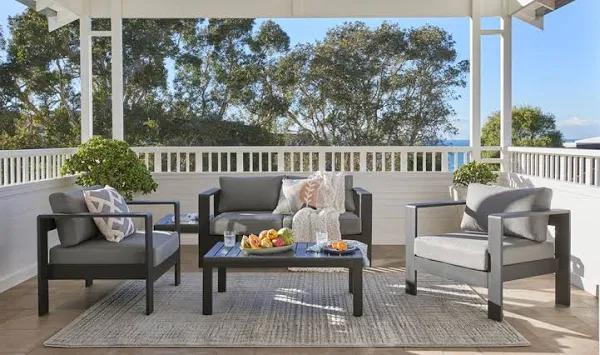 Fraser Wide Frame Outdoor Lounge Package 3 Grey