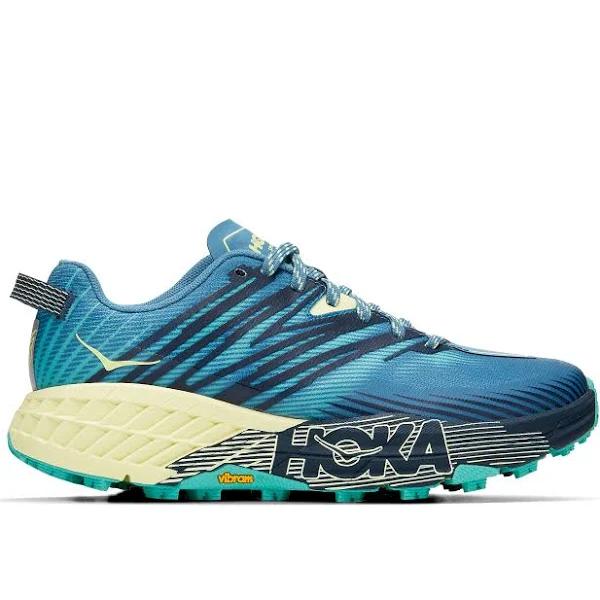 Hoka One One Women's Speedgoat 4 Trail Shoe (Provincial Blue/Luminary Green) 10